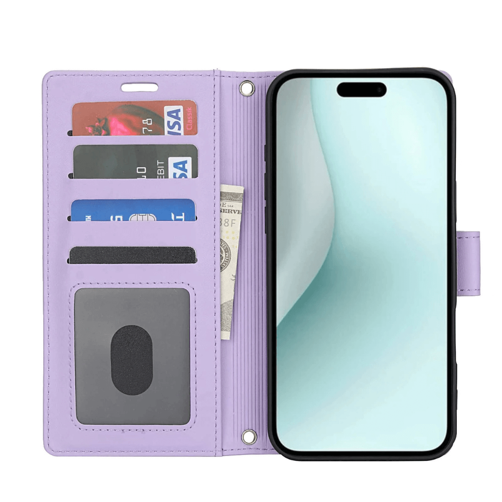 Saeta Shockproof Leather Flip Wallet iPhone Case - Astra Cases