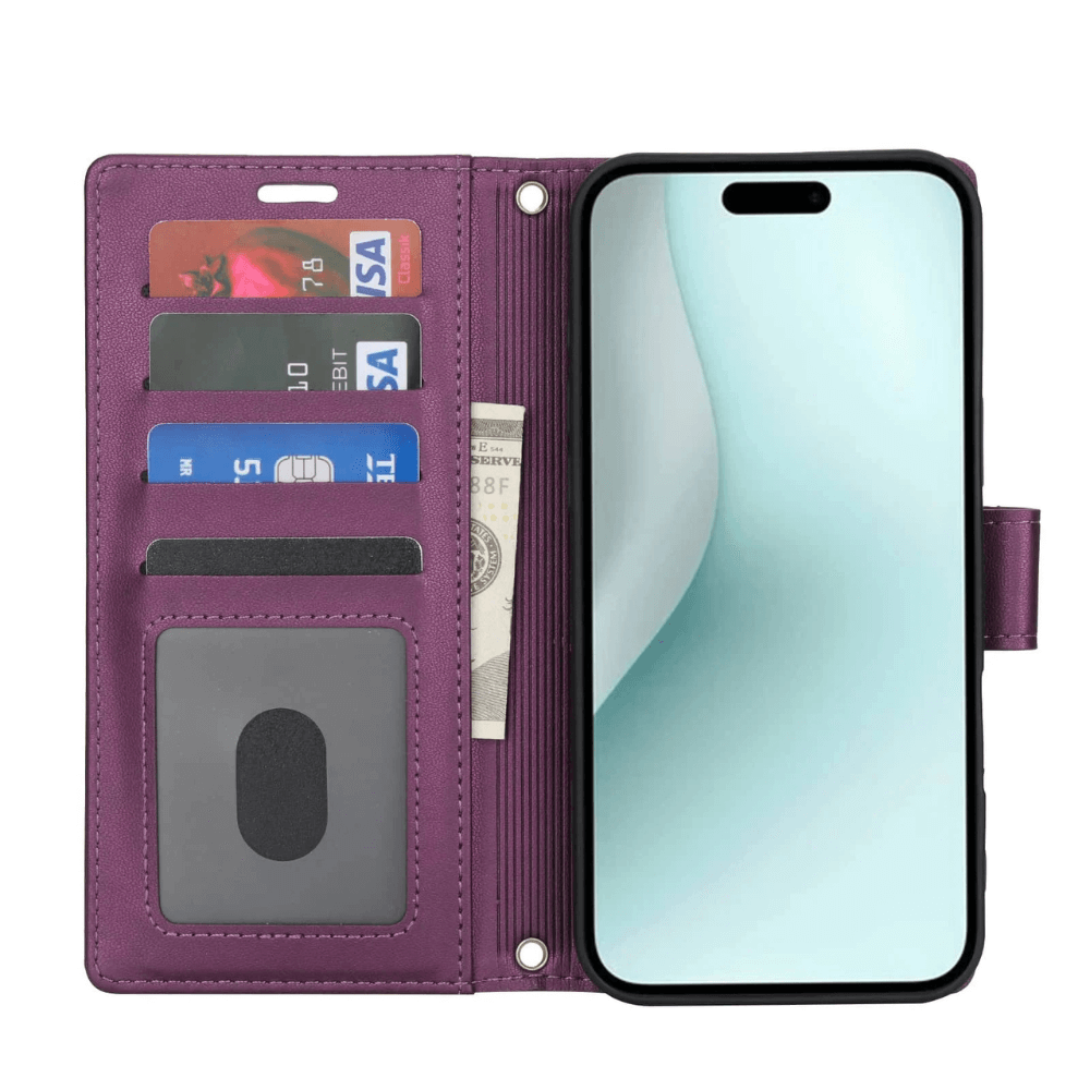 Saeta Shockproof Leather Flip Wallet iPhone Case - Astra Cases