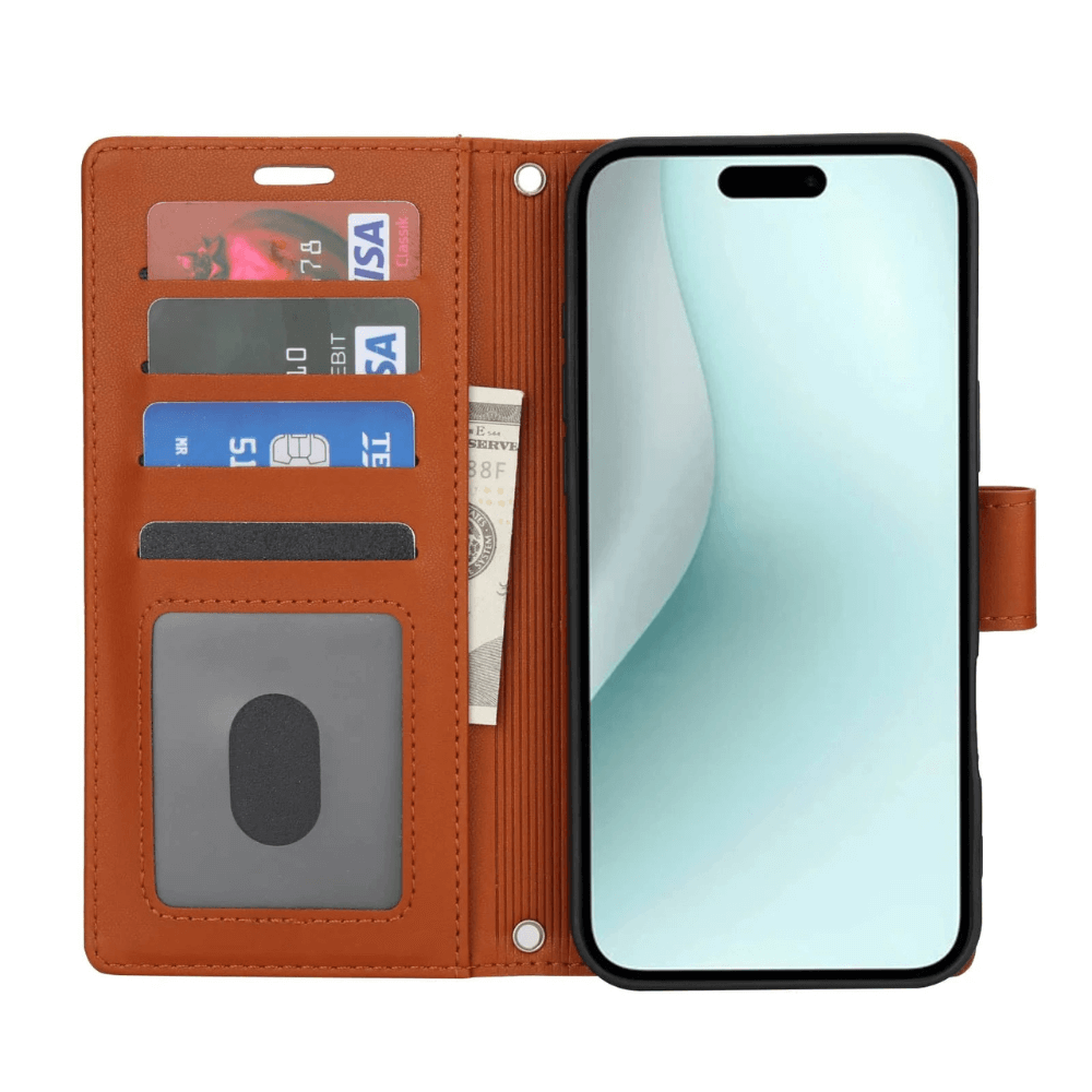 Saeta Shockproof Leather Flip Wallet iPhone Case - Astra Cases