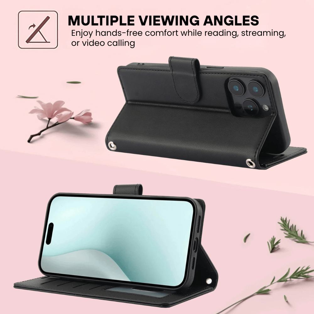 Saeta Shockproof Leather Flip Wallet iPhone Case - Astra Cases