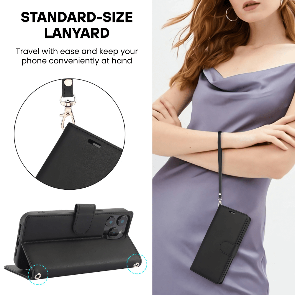 Saeta Shockproof Leather Flip Wallet iPhone Case - Astra Cases