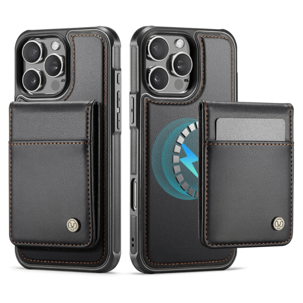 Perdo Magnetic Leather Wallet iPhone Case With Detachable Card Holder