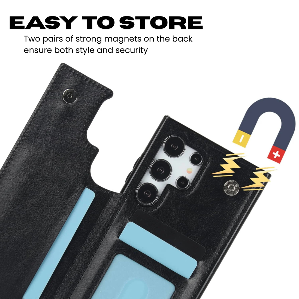 Cedo Leather Flip Wallet Galaxy Case