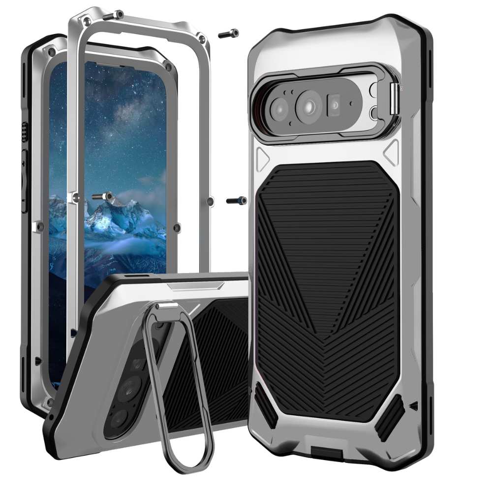 Gens Heavy-Duty Google Pixel Case with Built-in Tempered Glass & Camera Kickstand