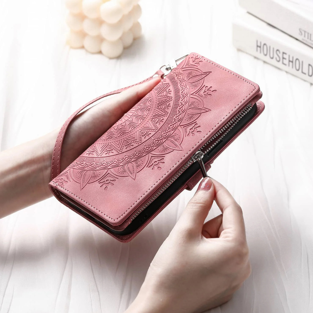 Denuo Magnetic Leather Wallet iPhone Case With Straps