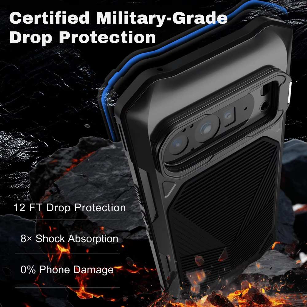 Gens Heavy-Duty Google Pixel Case with Built-in Tempered Glass & Camera Kickstand