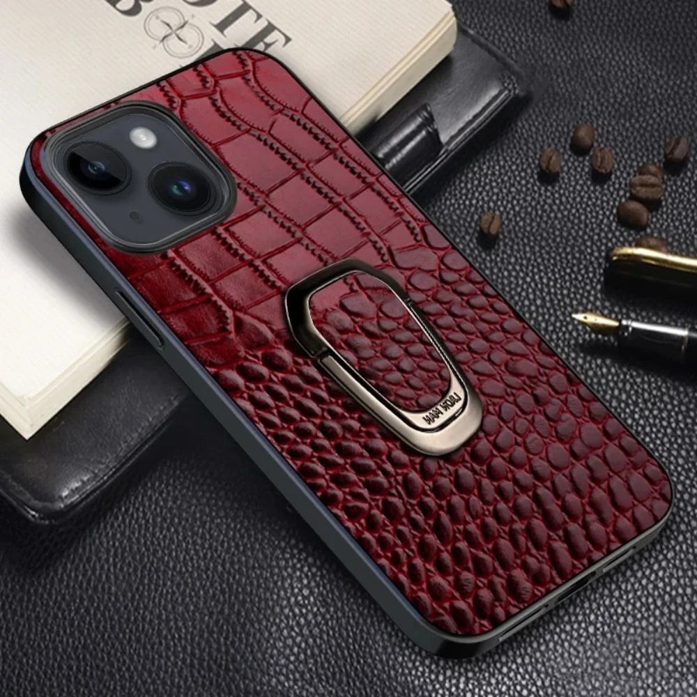 Adepto Leather iPhone Case With Ring - Astra Cases