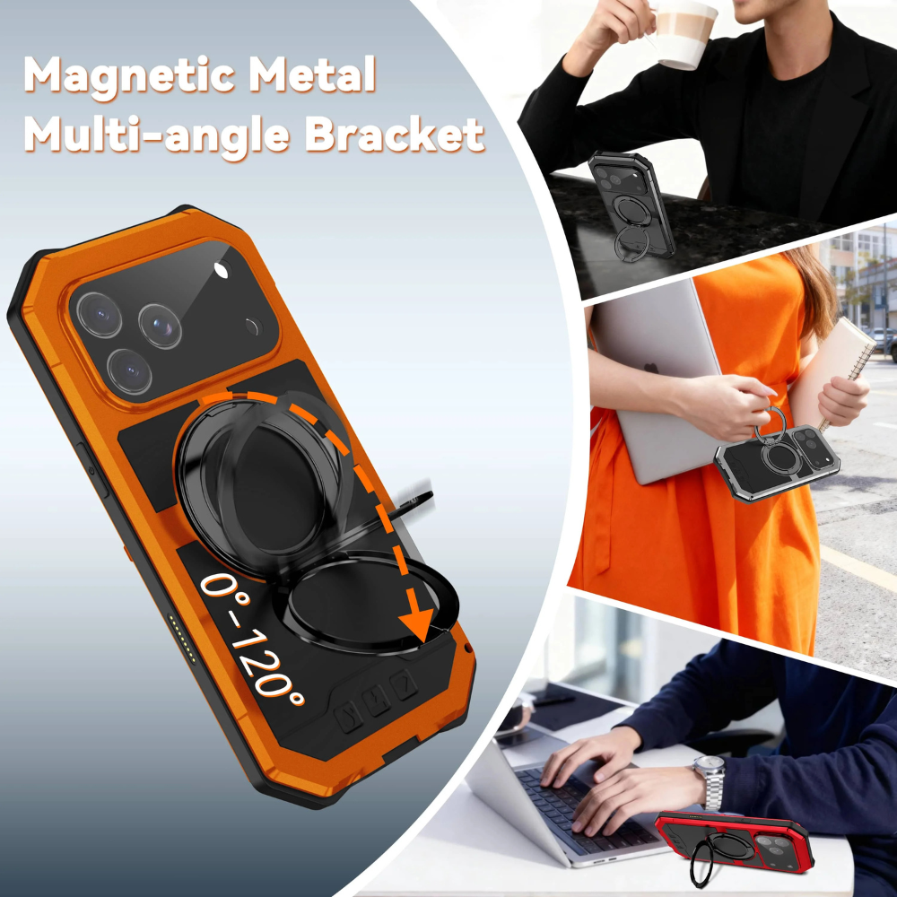 Aegis Magnetic Ring Stand Metal Case For iPhone 17 Pro Max