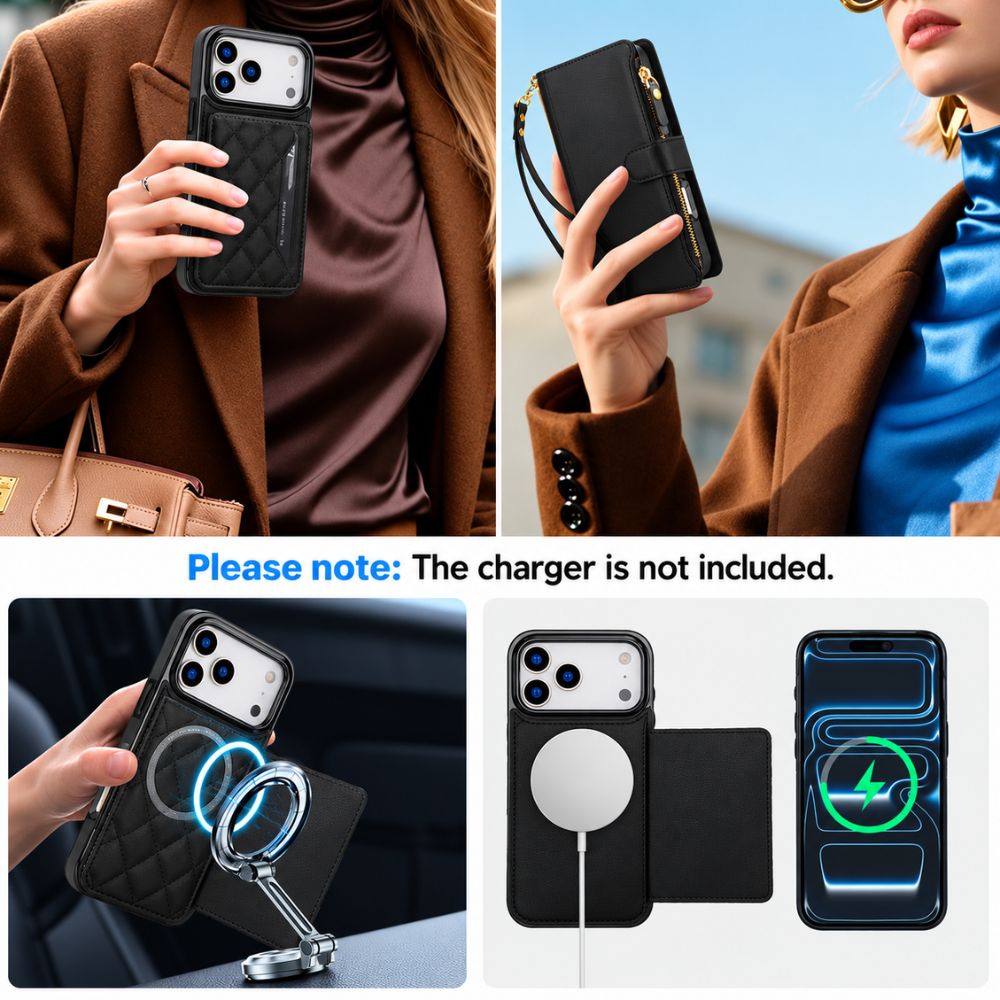 Diluo RFID Magnetic Detachable Wallet iPhone Case