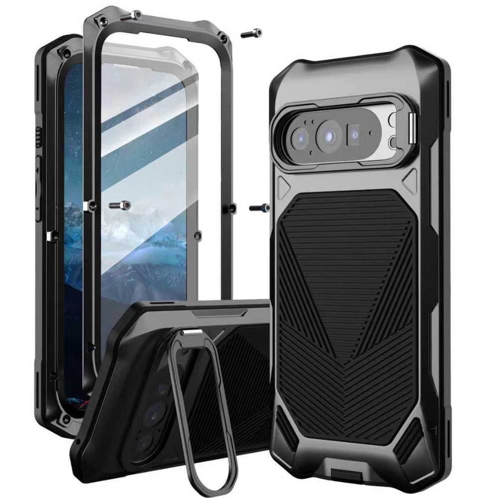 Gens Heavy-Duty Google Pixel Case with Built-in Tempered Glass & Camera Kickstand