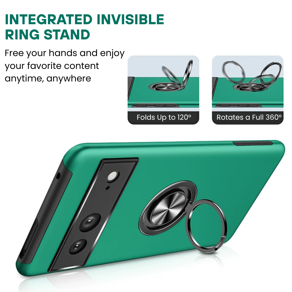 Pateo Shockproof Case For Google Pixel With Ring Holder - Astra Cases