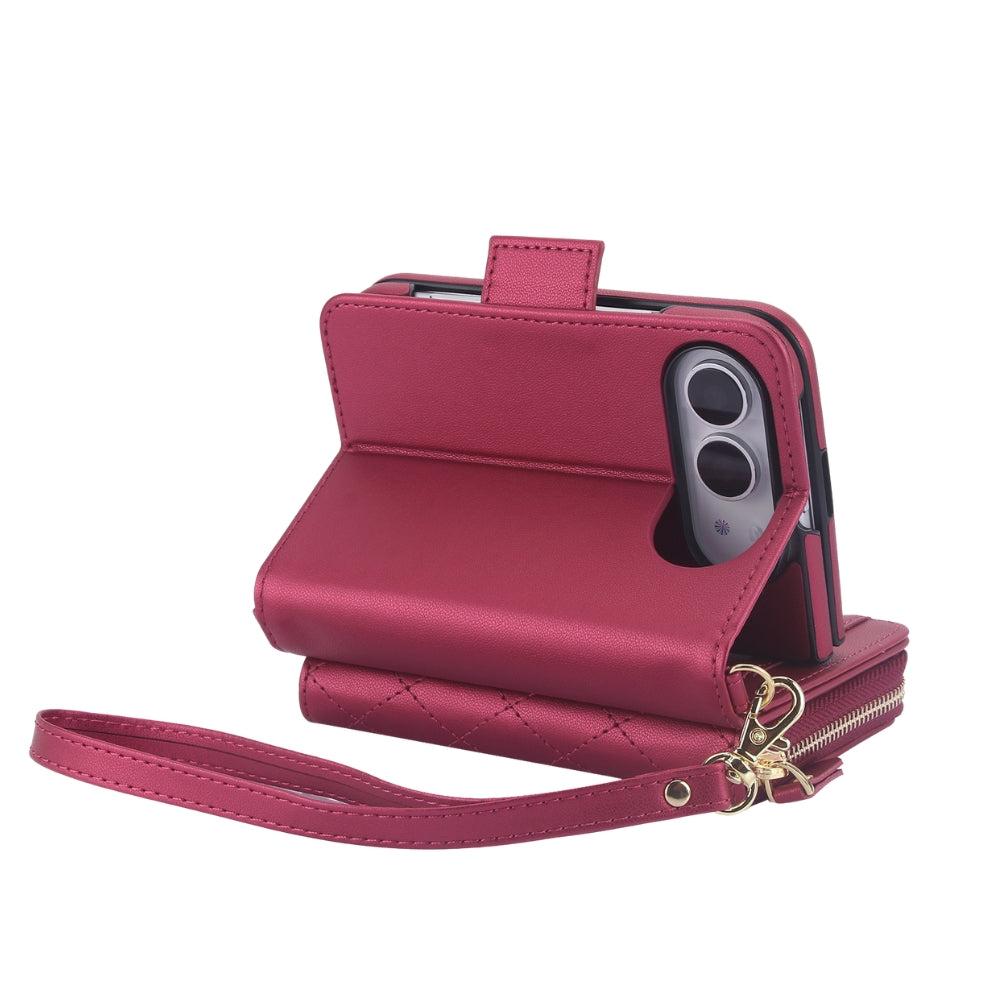 Acceptus Quilted Leather Wallet Case For iPhone 15-18