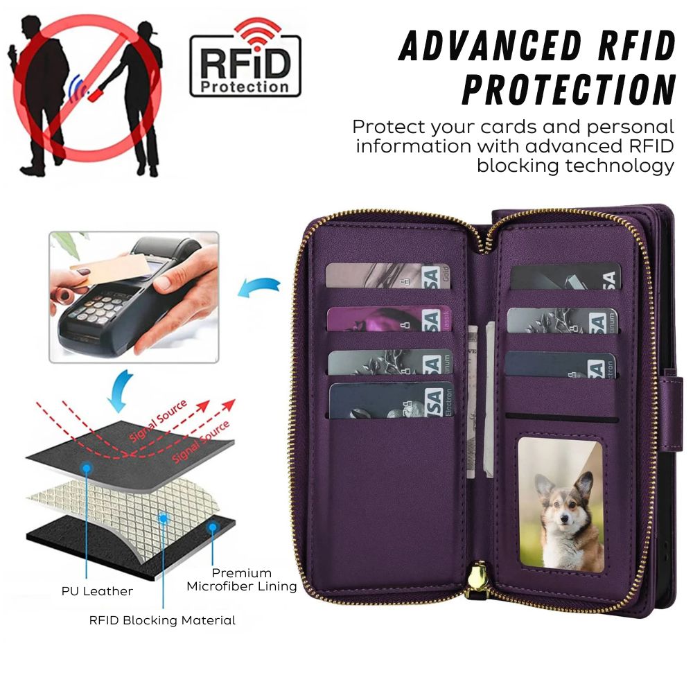 Aeger Quilted Leather Wallet Case for Galaxy S Series - Astra Cases