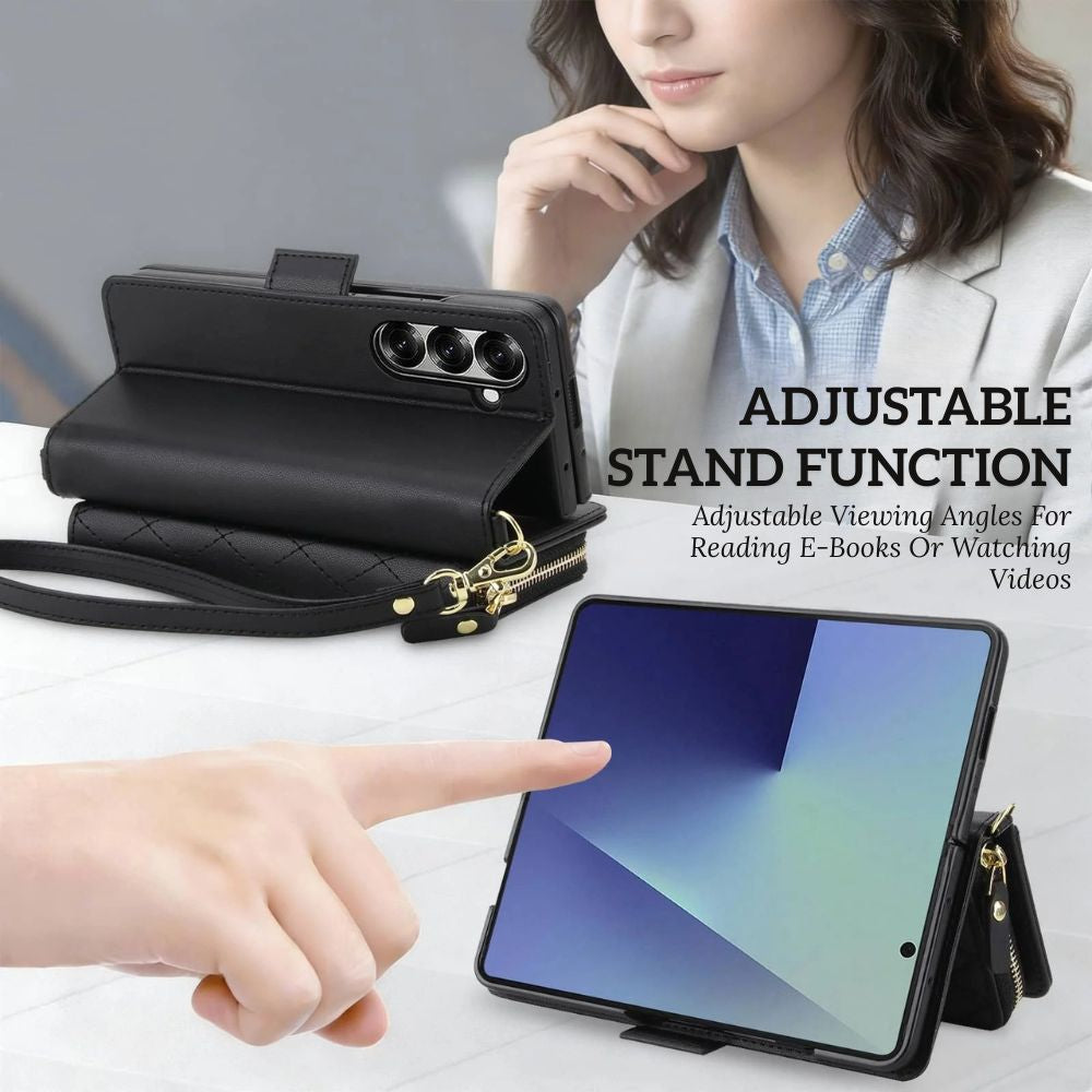 Aeternus Quilted Leather Wallet Case for Galaxy Z Fold - Astra Cases