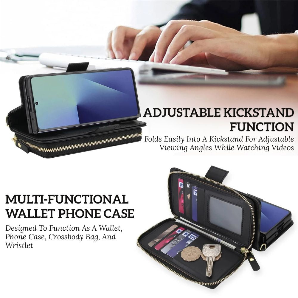 Aeternus Quilted Leather Wallet Case for Galaxy Z Fold - Astra Cases