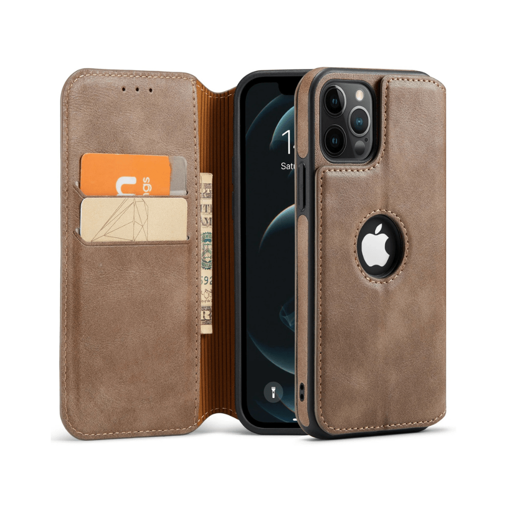 Flatus Leather Flip Wallet iPhone Case