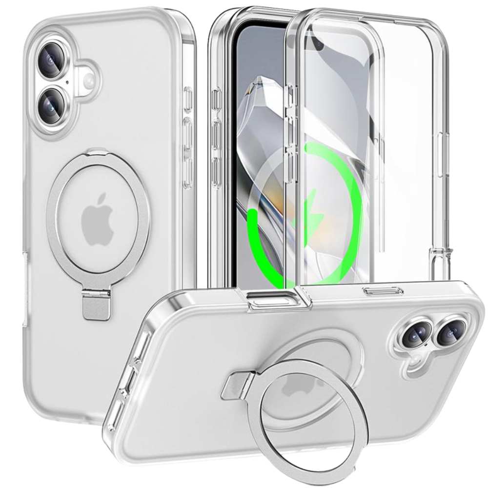 Dives Shockproof Matte iPhone Case With Screen Protector And Ring Holder
