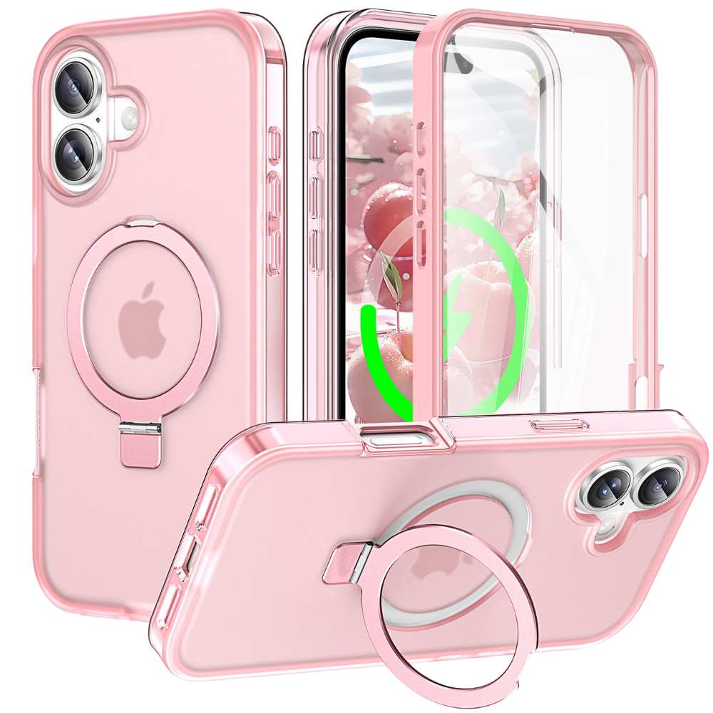 Dives Shockproof Matte iPhone Case With Screen Protector And Ring Holder
