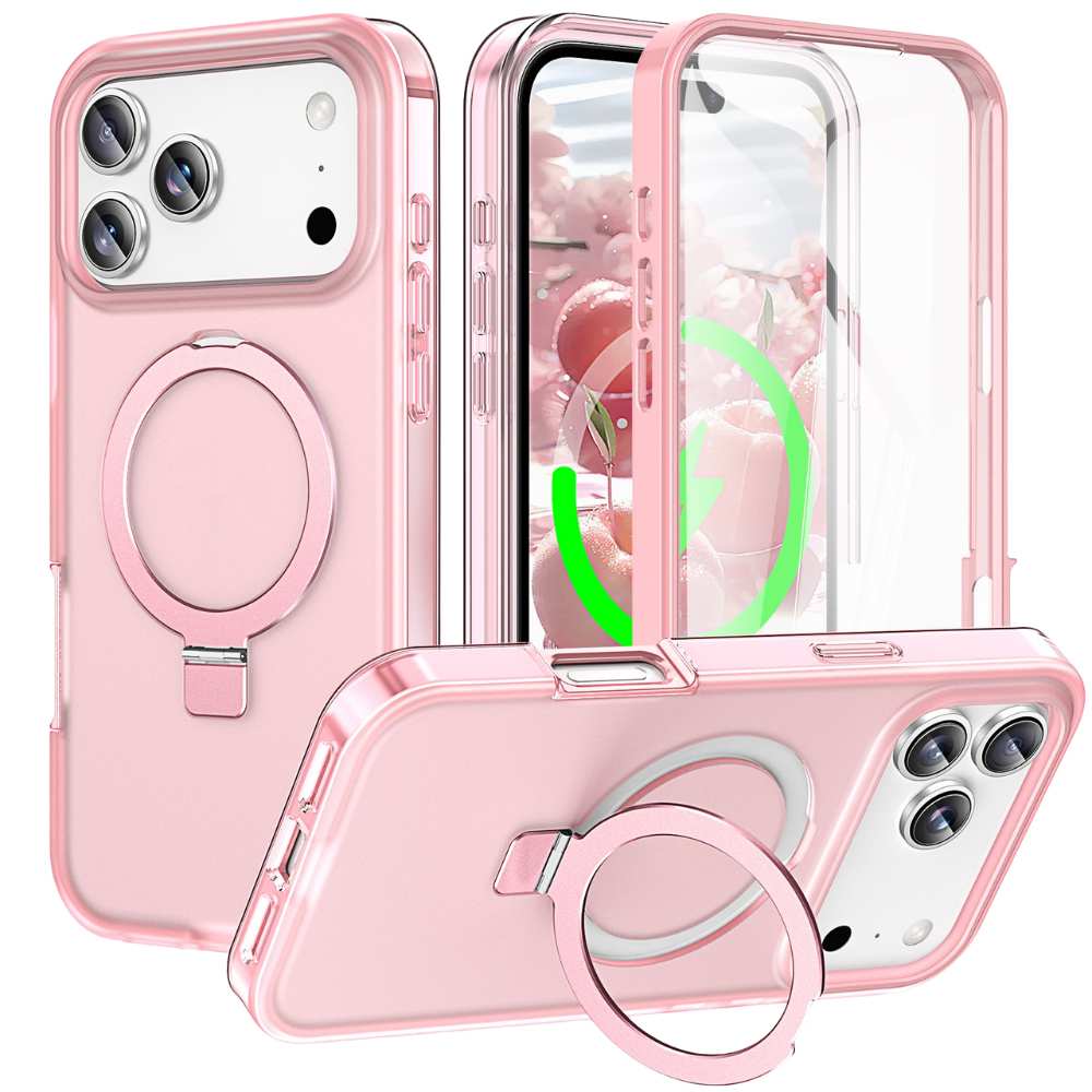 Dives Shockproof Matte iPhone Case With Screen Protector And Ring Holder