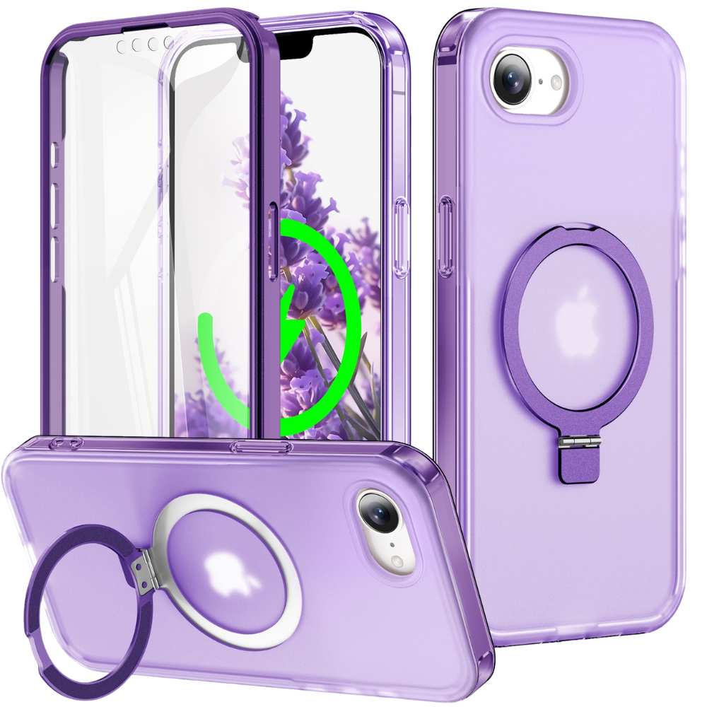 Dives Shockproof Matte iPhone Case With Screen Protector And Ring Holder