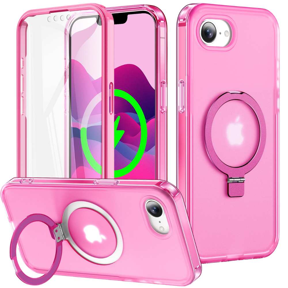 Dives Shockproof Matte iPhone Case With Screen Protector And Ring Holder