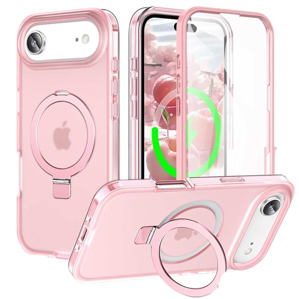 Dives Shockproof Matte iPhone Case With Screen Protector And Ring Holder