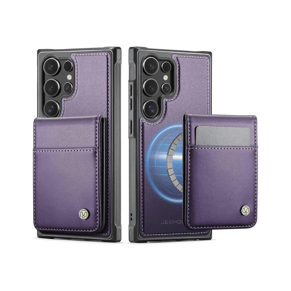 Pando Magnetic Leather Galaxy Wallet Case With Detachable Card Holder - Astra Cases