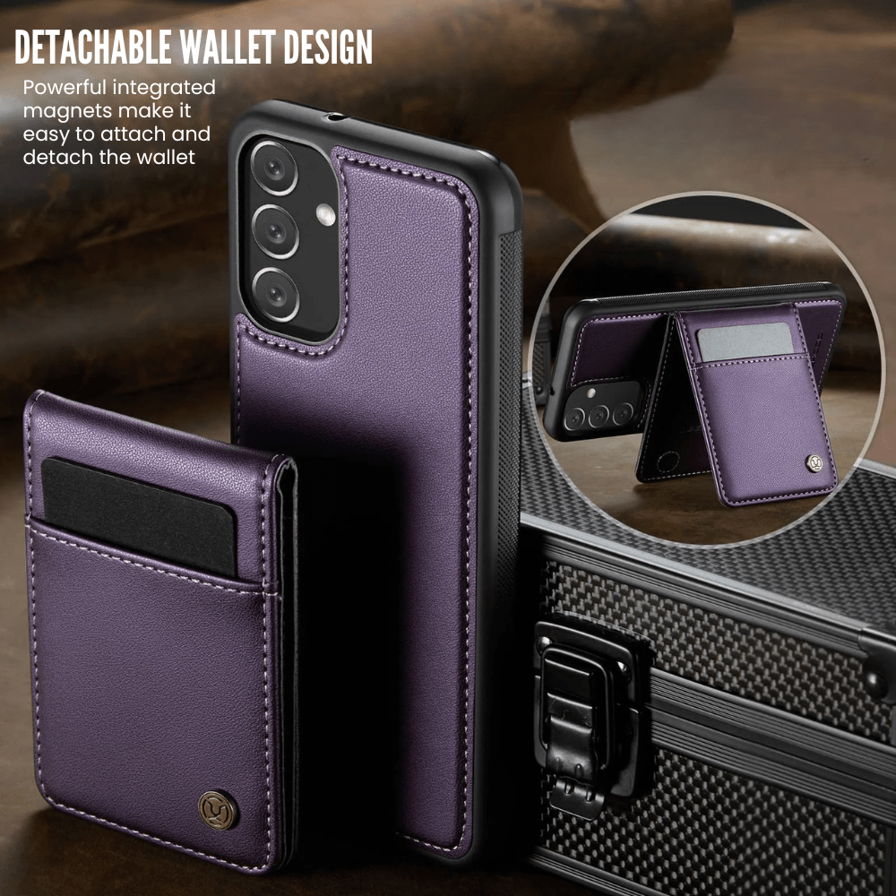 Pario Magnetic Leather Wallet Case For Galaxy A Series With Detachable Card Holder - Astra Cases