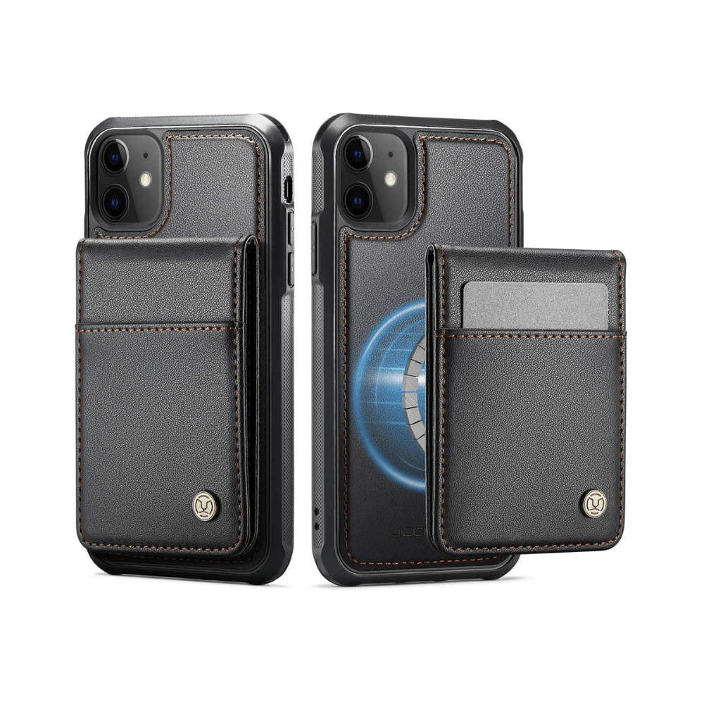 Pereo Magnetic Leather Wallet iPhone Case With Detachable Card Holder - Astra Cases