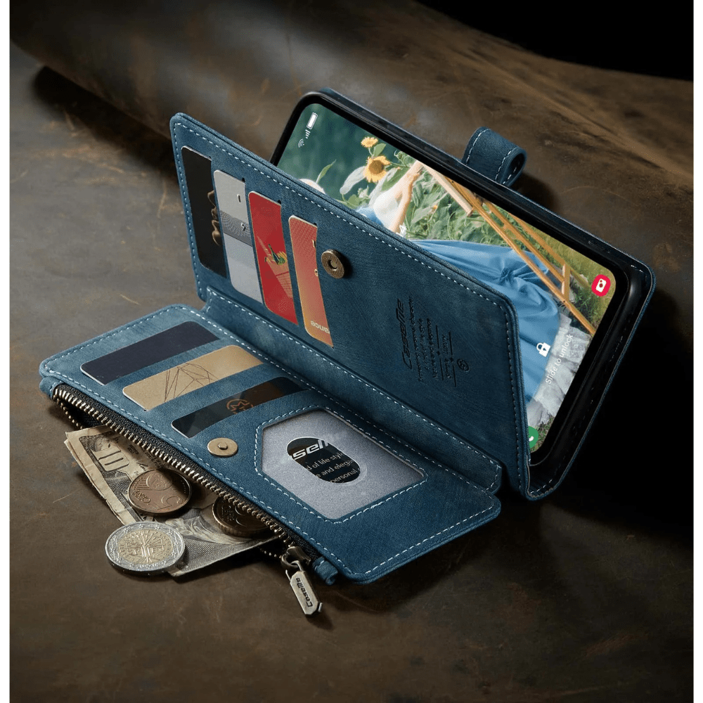 Saevio Magnetic Leather Wallet Galaxy Case - Astra Cases