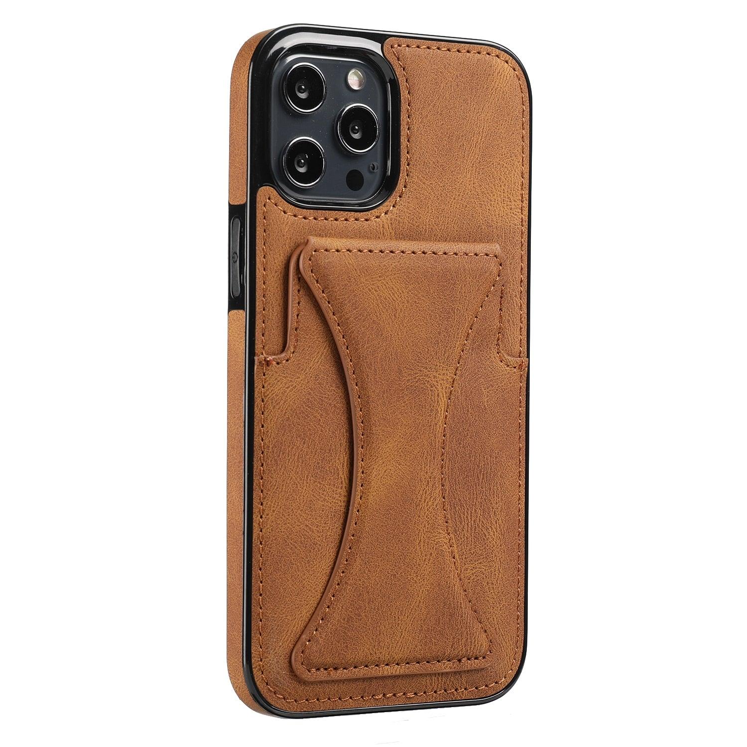 Amare Leather iPhone Case With Card Holder - Astra Cases SG