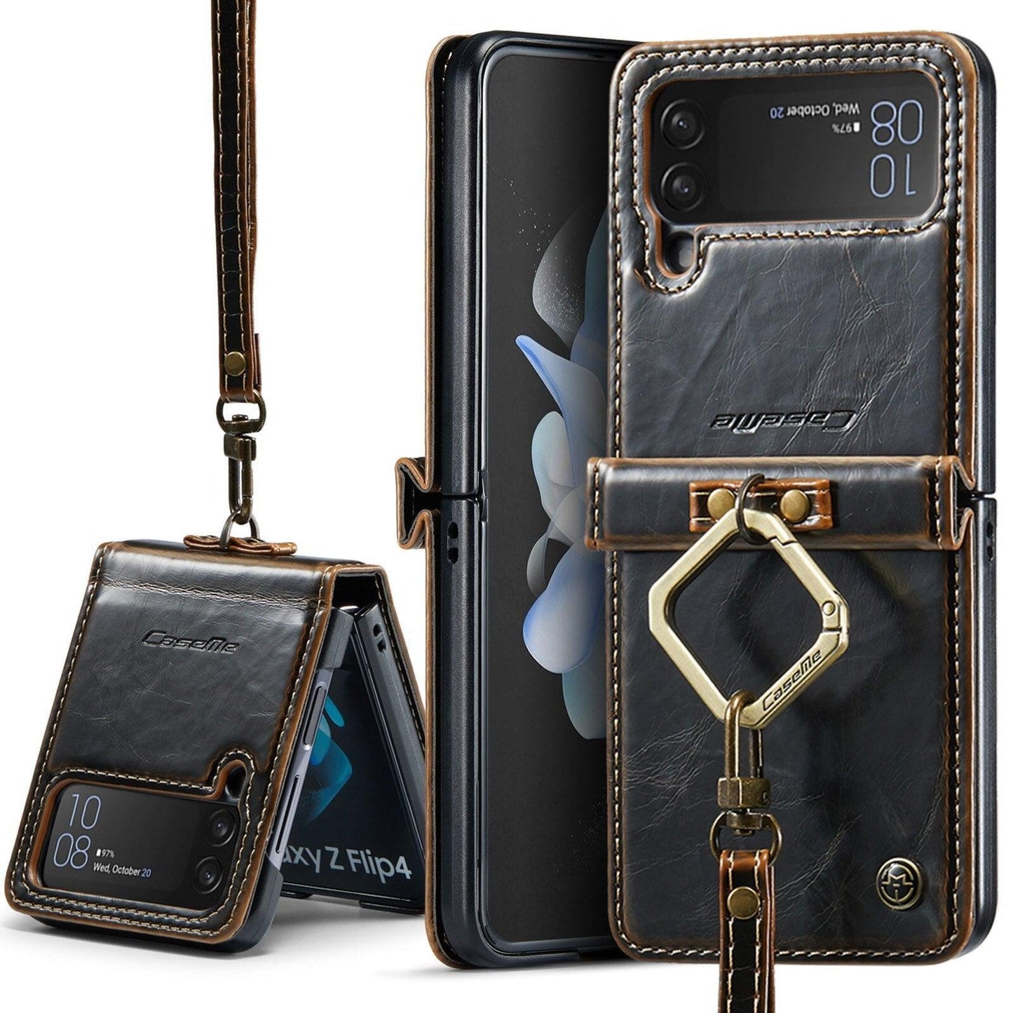 Lauri Luxury Magnetic Leather Wallet Case for Samsung Galaxy Z Flip 4 - Astra Cases SG