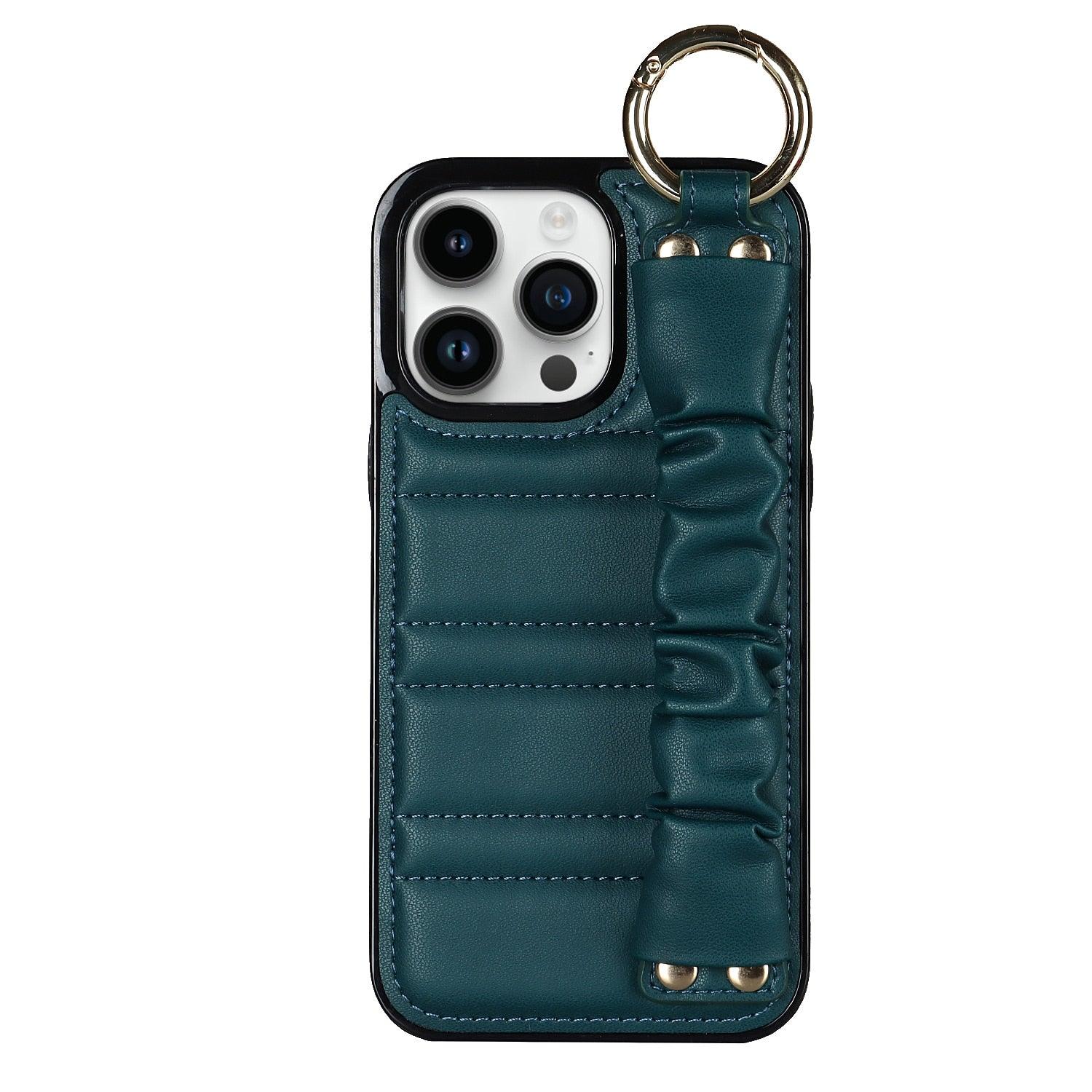 Alterna Luxury Leather iPhone Case With Wristband - Astra Cases SG