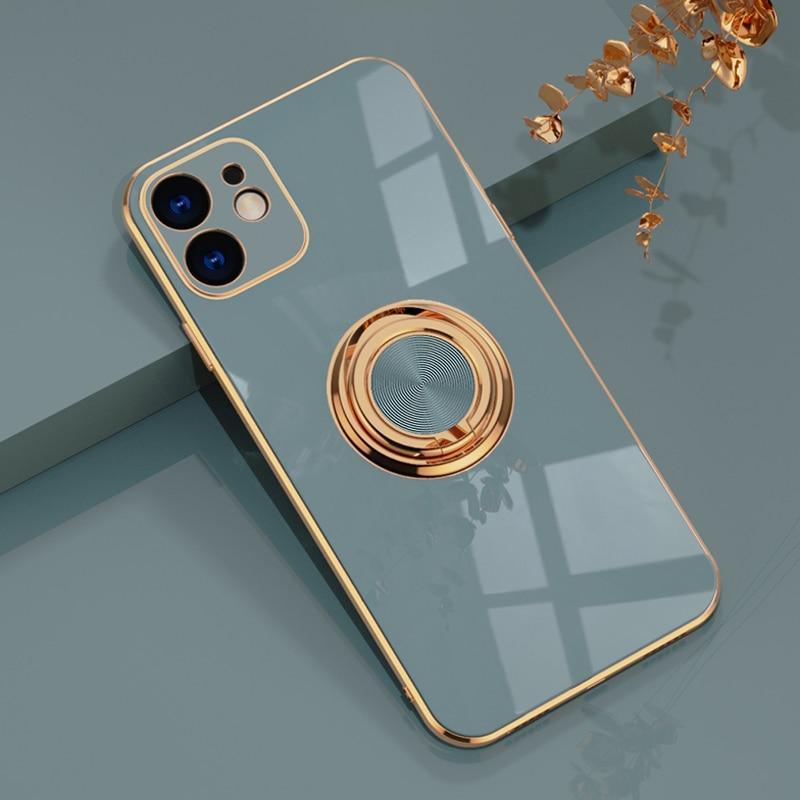 Aere Luxury Plated iPhone Case With Ring - Astra Cases