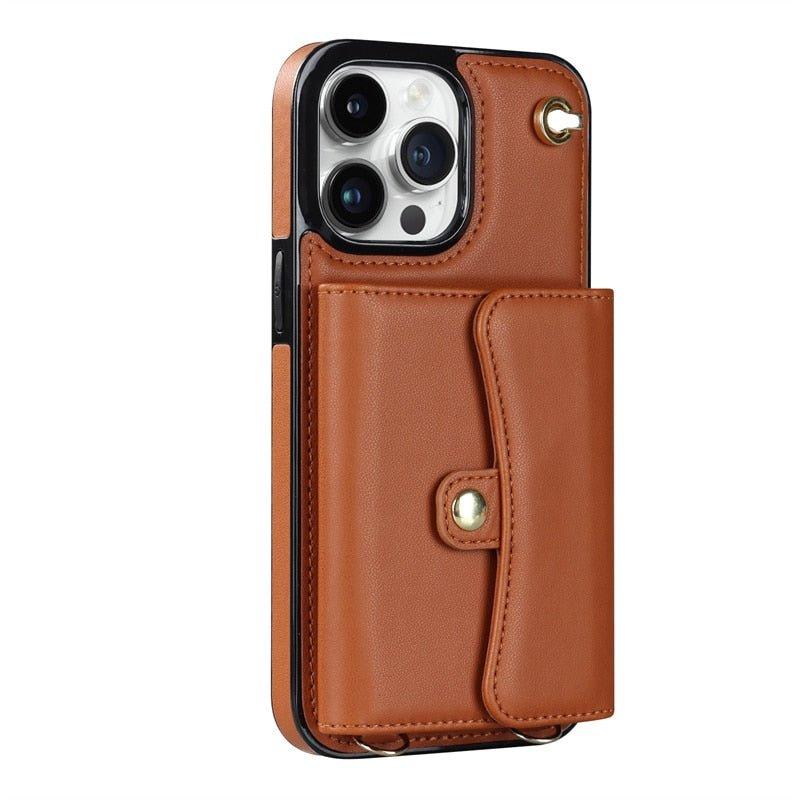 Avida Leather Wallet iPhone Case With Long Lanyard - Astra Cases