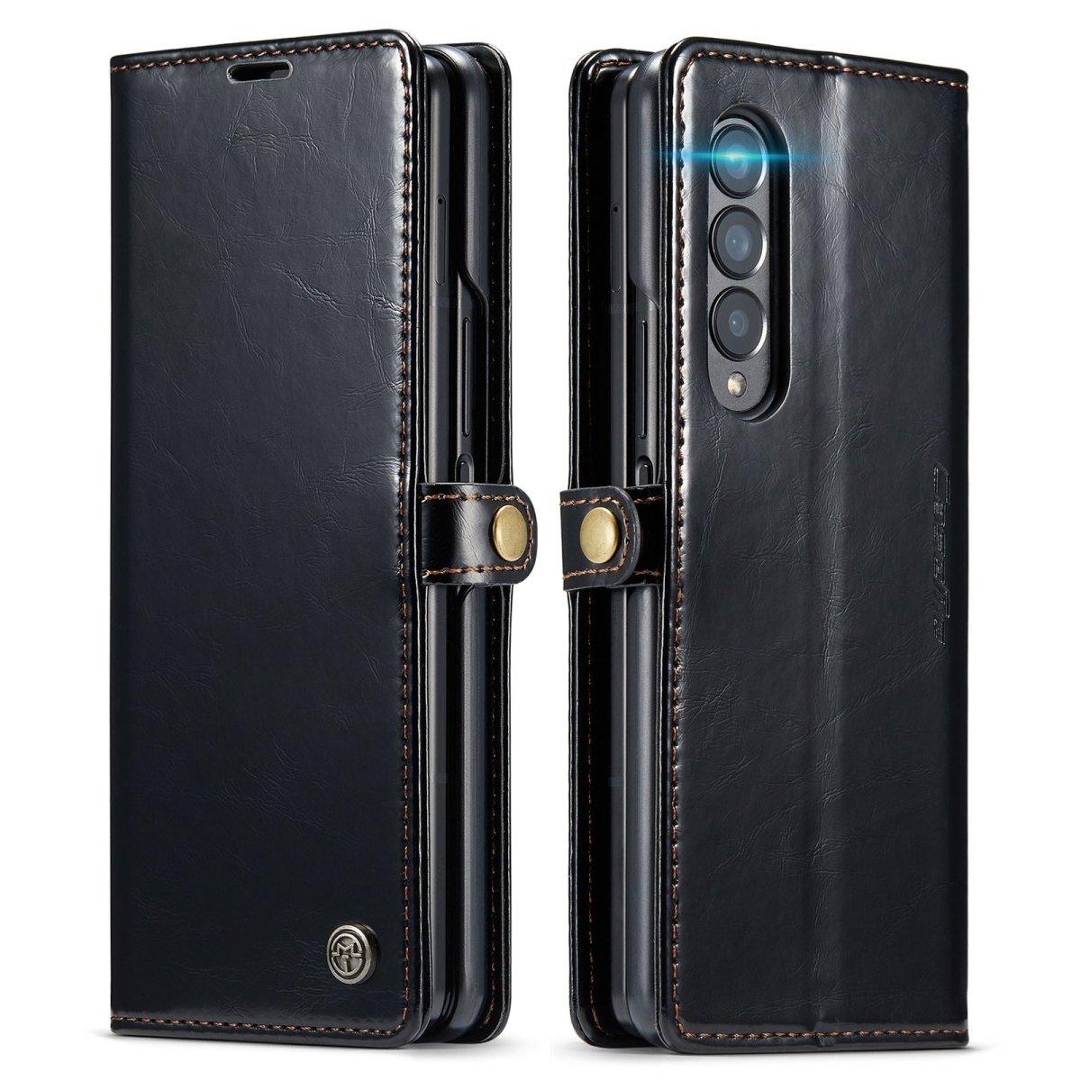 Demere Retro Leather Magnetic Wallet Case For Samsung Galaxy Z Fold 4 - Astra Cases