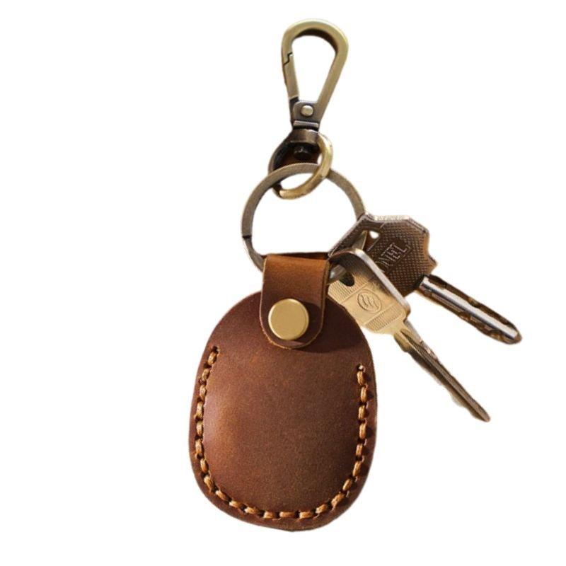 Emi Vintage Leather AirTag Keychain Case - Astra Cases