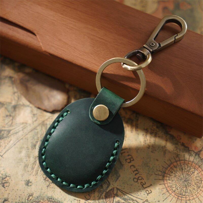 Emi Vintage Leather AirTag Keychain Case - Astra Cases