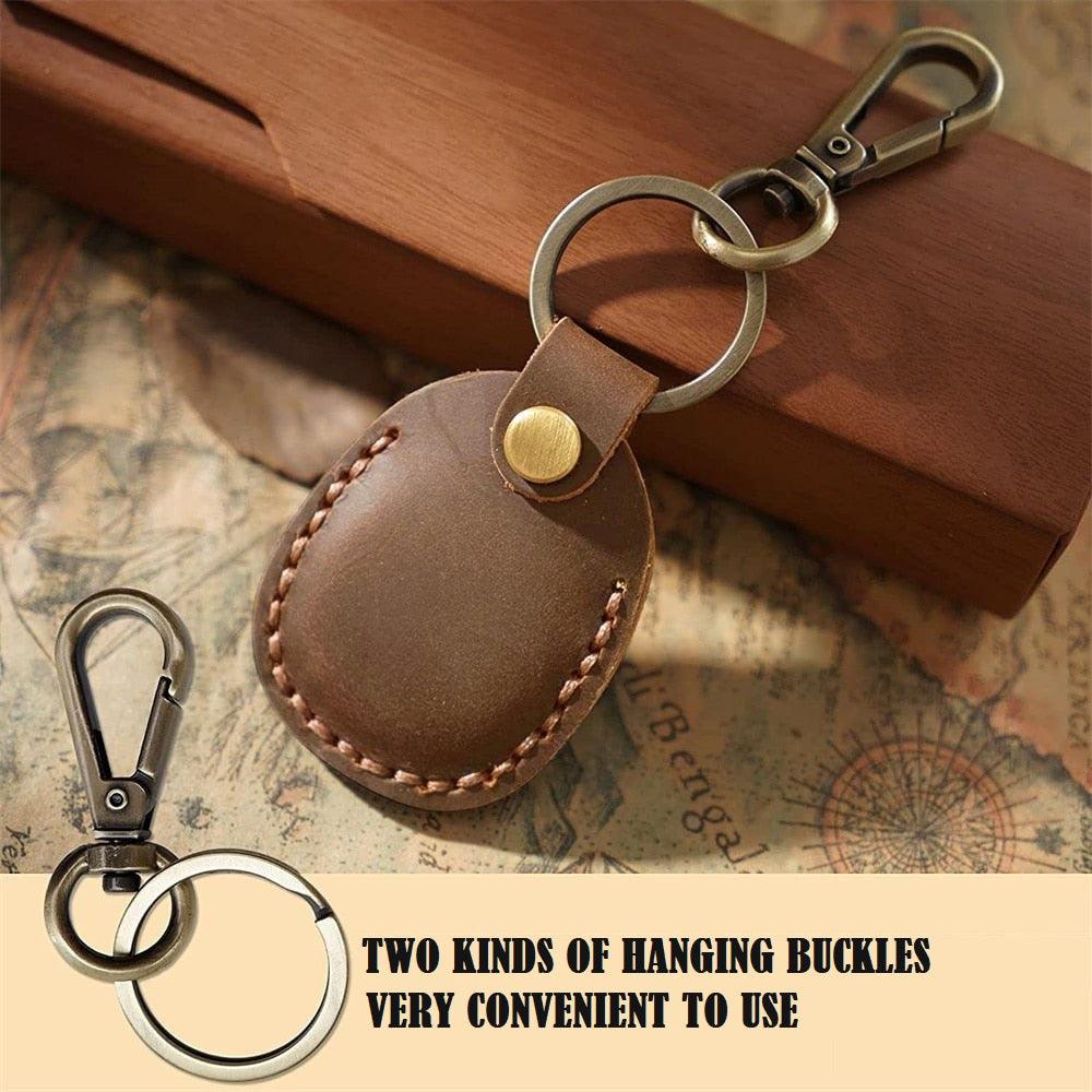 Emi Vintage Leather AirTag Keychain Case - Astra Cases SG