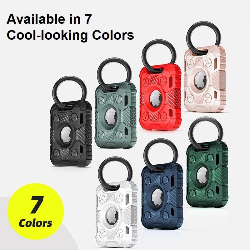 Ensis Armored Soft Silicone Airtag Protective Case With Keychain - Astra Cases