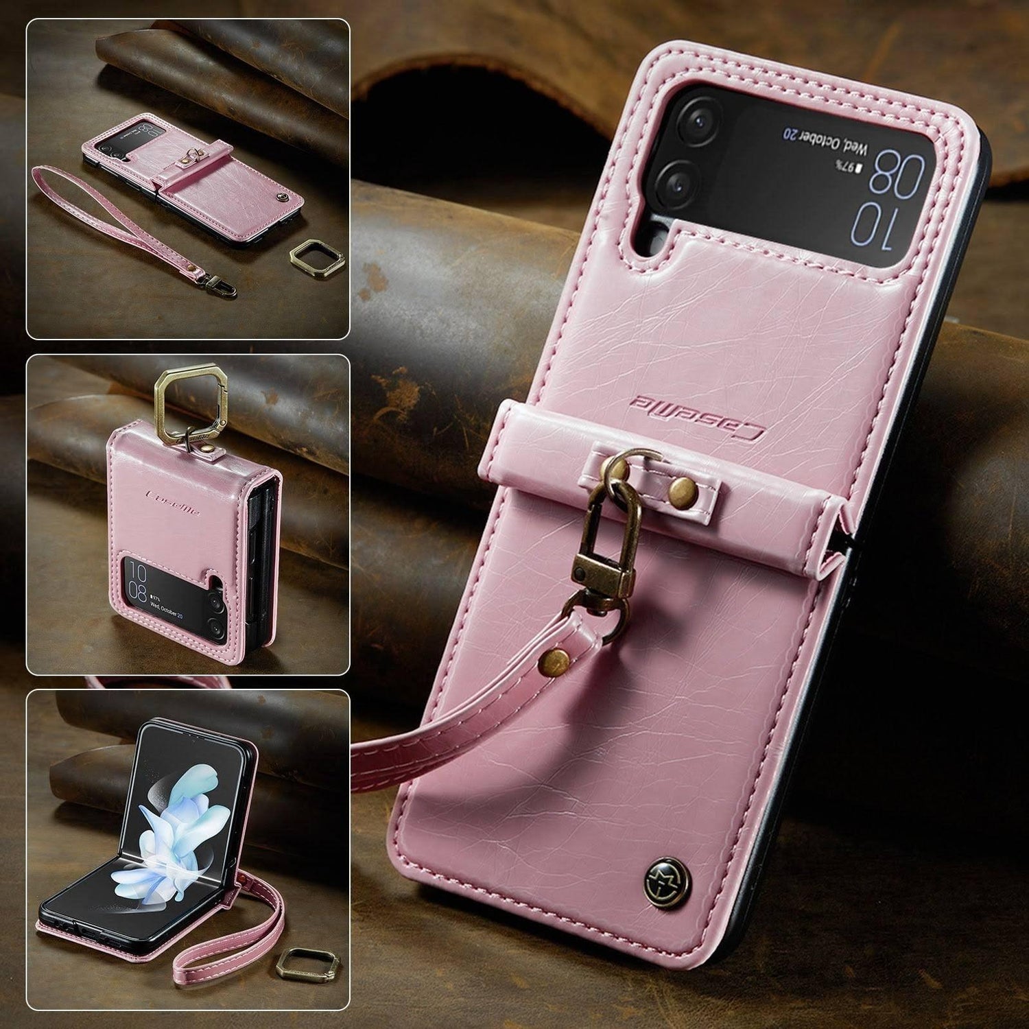Lauri Luxury Magnetic Leather Wallet Case for Samsung Galaxy Z Flip 4 - Astra Cases SG