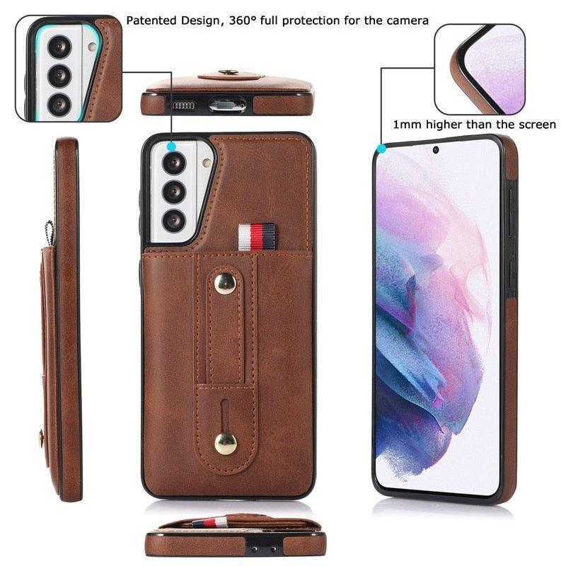 Libet Retro Leather Galaxy Case with Card Slot - Astra Cases SG