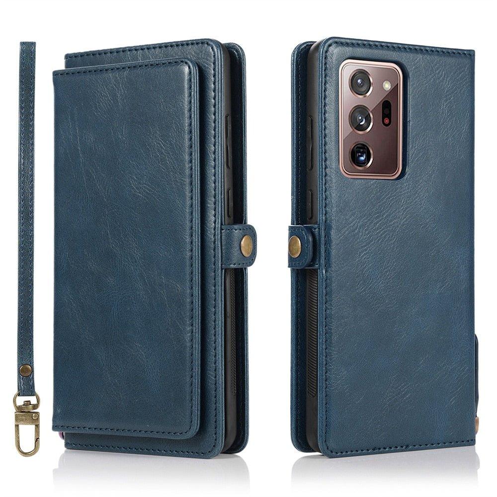 Mereo Magnetic Leather Galaxy Wallet Case with Lanyard and Card Slot - Astra Cases