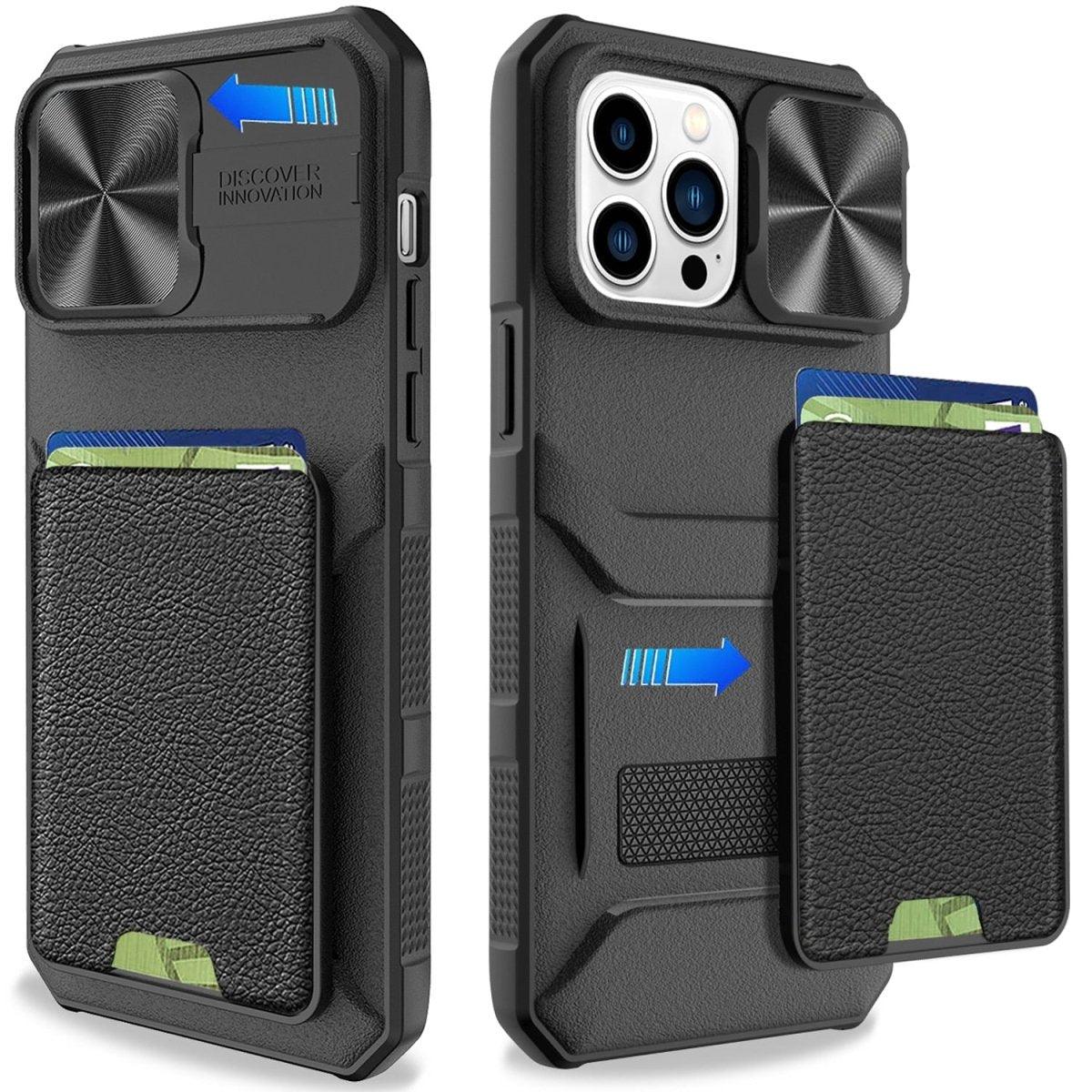 Vero Shockproof Wallet Case With Slide Camera Cover for iPhone 14 Series - Astra Cases